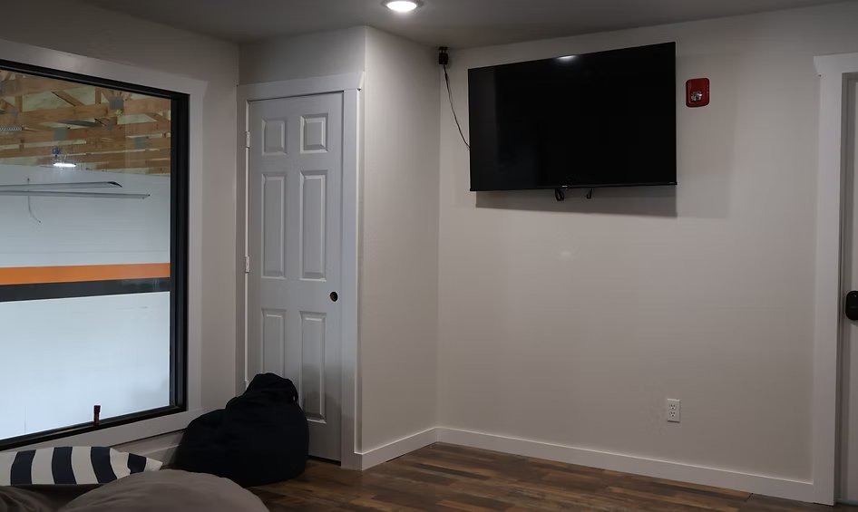 Kids room with TV and observation window